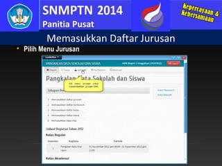 Memasukkan Daftar Jurusan



Pilih Menu Jurusan

 