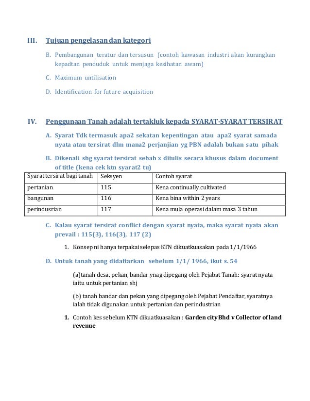 Pengkelasan Penggunaan Dan Hak Hak Ke Atas Tanah