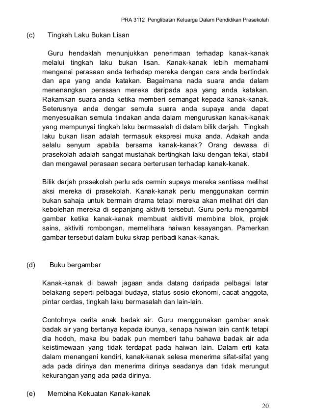 Penglibatan keluarga dalam pendidikan prasekolah