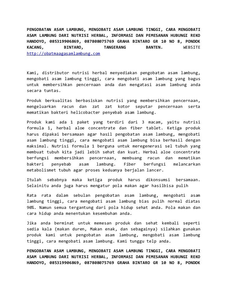 Cara Mengobati Asam Lambung Pada Rumah Dengan Ramuan Herbal