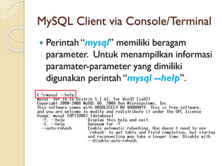 Panggil Mysql Pengolahan Database Dengan MySQL | PDF