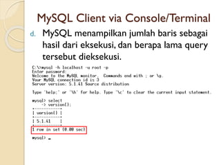 Panggil Mysql Pengolahan Database Dengan MySQL | PDF