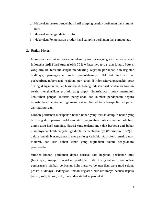 Pengolahan Hasil Samping Pro Perikanan Rumput Laut