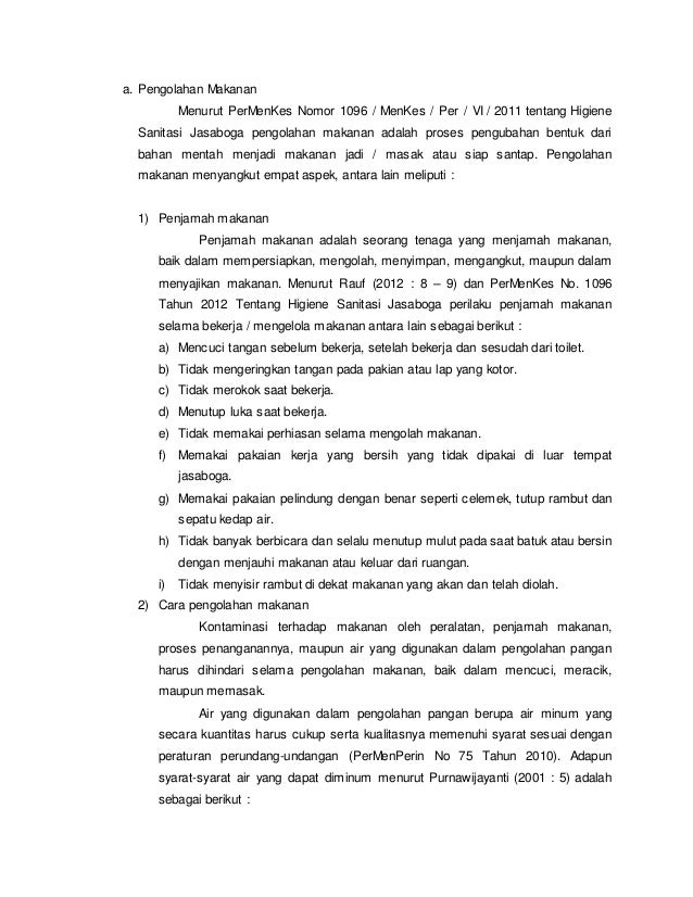 Pengolahan Makanan Pengolahan Makanan