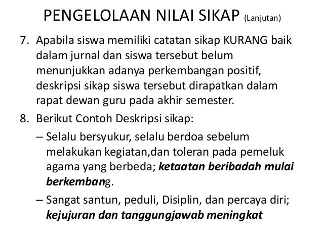 Pengolahan Nilai Hasil Belajar Oleh Pendidik (penilaian 