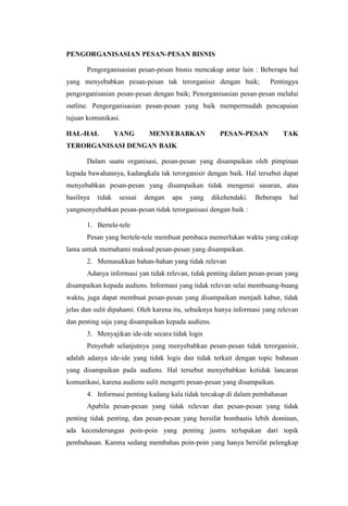 Pengorganisasian pesan pesan bisnis