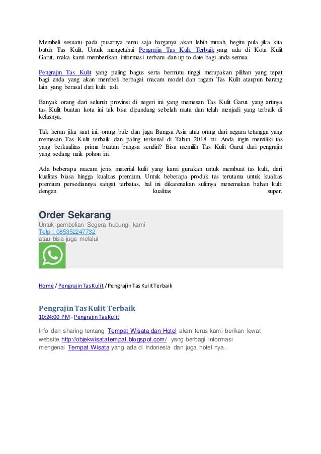 Pengrajin Tas Kulit Garut