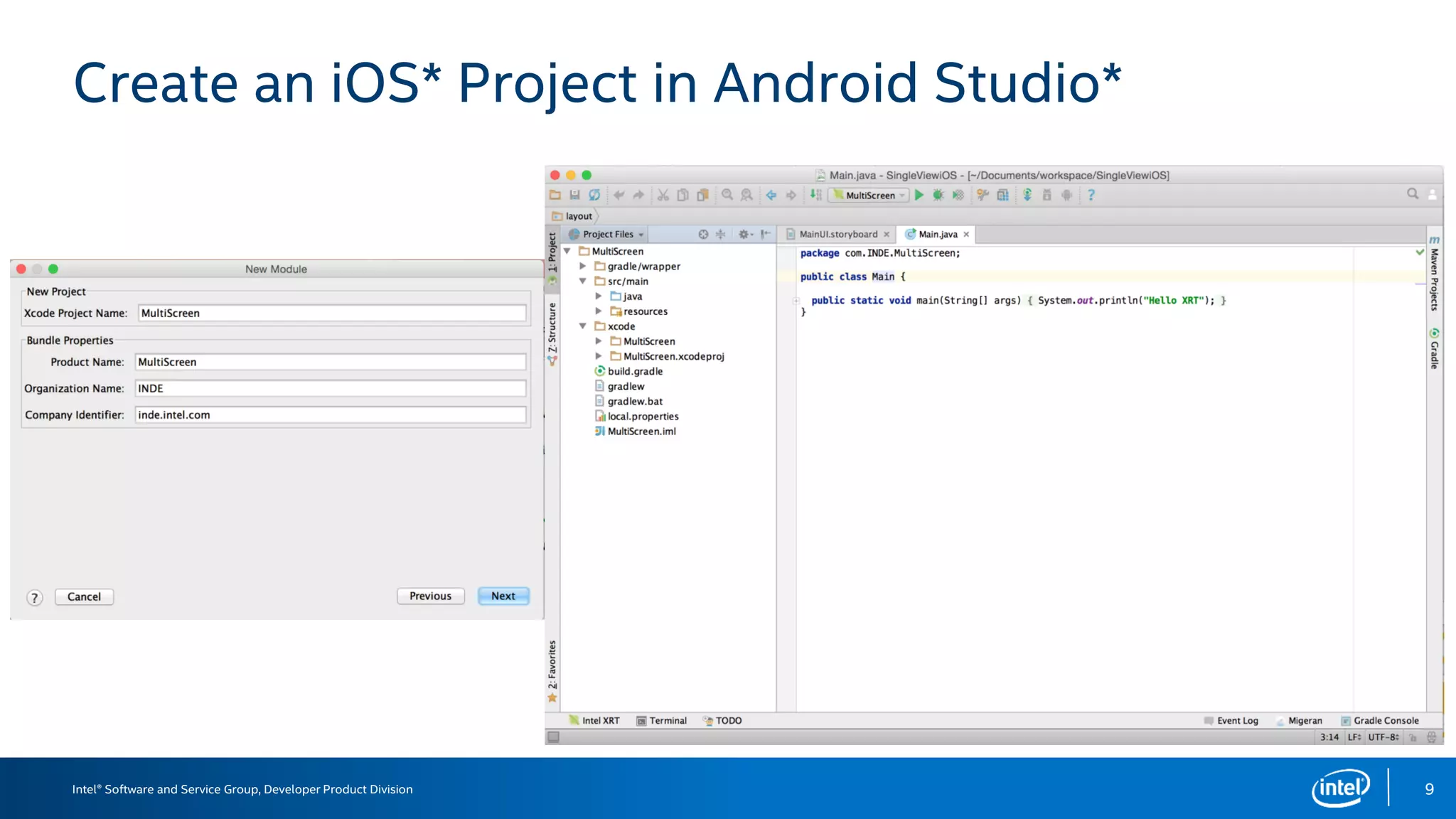 Intel® Software and Service Group, Developer Product Division
Create an iOS* Project in Android Studio*
9
 