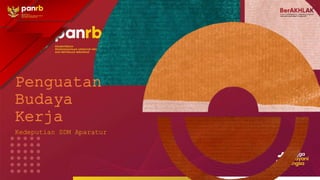 Penguatan
Budaya
Kerja
Kedeputian SDM Aparatur
 