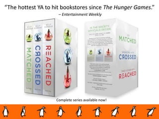 “The hottest YA to hit bookstores since The Hunger Games.”
– Entertainment Weekly
Complete series available now!
 