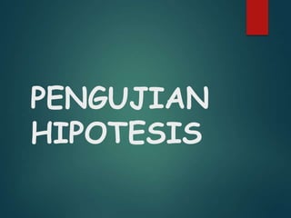 PENGUJIAN
HIPOTESIS
 