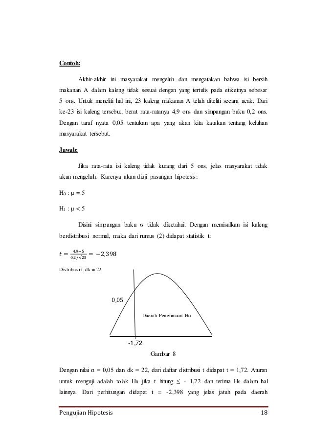 Pengujian Hipotesis (Makalah Pengantar Statistika)