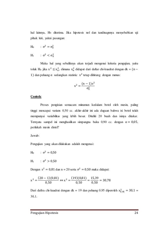 Pengujian Hipotesis (Makalah Pengantar Statistika)