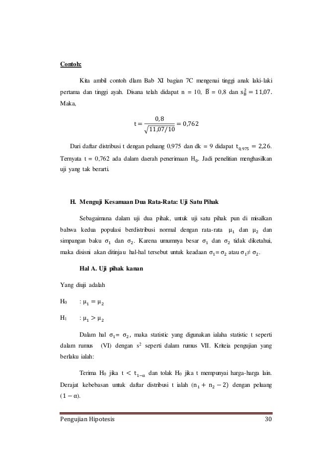 Pengujian Hipotesis (Makalah Pengantar Statistika)