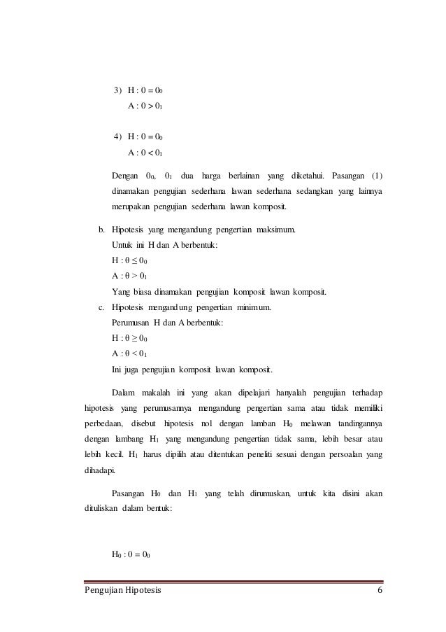 Makalah Pengujian Hipotesis