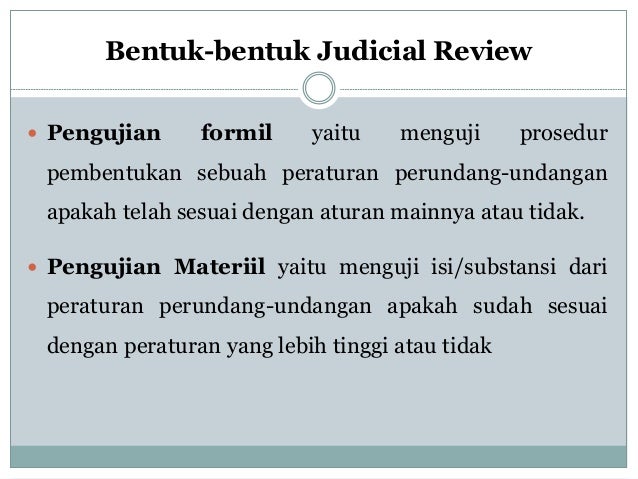 Pengujian Peraturan Perundang Undangan