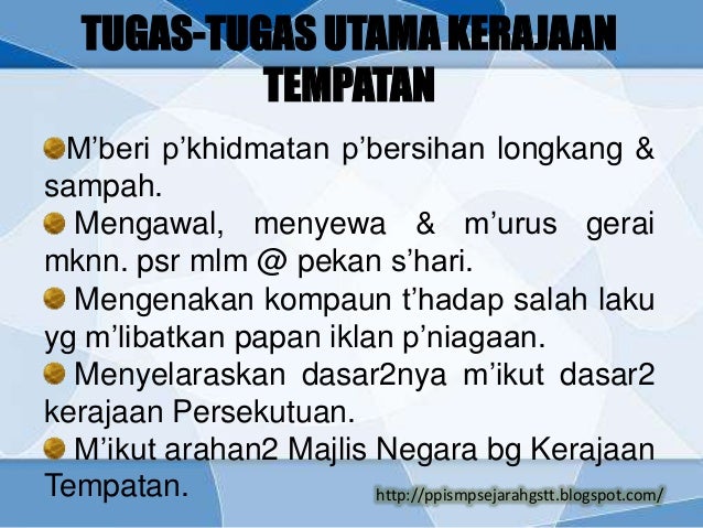 Fungsi Utama Pihak Berkuasa Tempatan Alkaroman