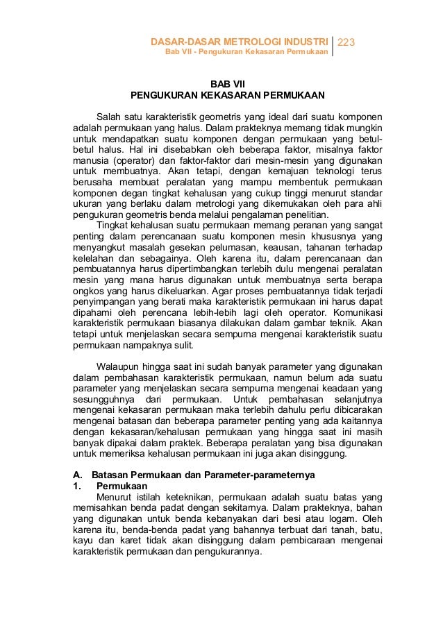 Pengukuran kekasaran permukaan bab7