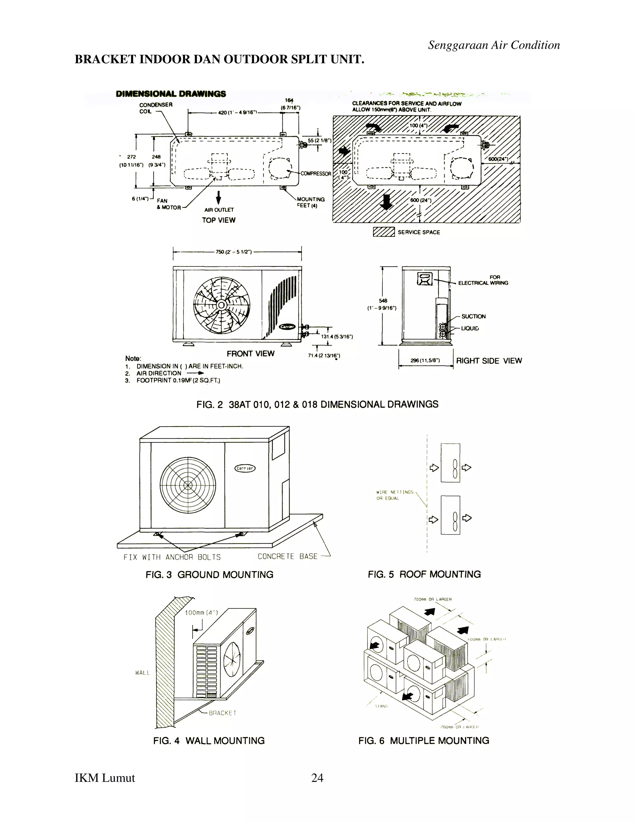 Senggaraan Air Condition
BRACKET INDOOR DAN OUTDOOR SPLIT UNIT.




IKM Lumut                      24
 