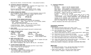 Biaya kursus Rp 100.000,- ( konsumsi Rp 70.000,-  buku panduan Rp 30.000,-).
08. KATEKISASI PERSIAPAN PERKAWINAN
Gereja St. Maria Fatima - Banyumanik akan mengadakan KPP tanggal 29 April - 1 Mei.
Jadwal sbb. : - Jum’at s/d Sabtu : pukul 16.30
- Minggu : pukul 09.00
Bertempat di gedung Darmojuwono lantai 1. Biaya Rp 150.000,- / pasang.
Syarat  fc akta kelahiran, fc KTP, pasfoto berdampingan 4 x 6 = 2 lembar
09. KURSUS EVANGELISASI PRIBADI
Akan diselenggarakan lagi KEP angkatan ke-4 di paroki Karangpanas dimulai Juli 2016.
Syarat : fc KTP, fc surat baptis, pasphoto 3x4 = 3 lembar. Biaya Rp 150.000,-
Pendaftaran  sekretariat paroki - (024) - 8312595
Ibu Ririn 0896.2441.7629
Ibu Sigit 0813.2908.1920
10. PAGELARAN TEATER SEMINARI MERTOYUDAN
Seminari Menengah St. Petrus Canisius - Mertoyudan akan mengadakan :
 Pagelaran teater : Sabtu, 30 April, pukul 19.00 - 21.00, di Sukasari - Katedral.
Judul : EKSEKUSI MATI SALVADOR.
Tiket dapat dibeli di sekretariat paroki dengan harga Rp 30.000,-
 Ekaristi Kaum Muda : Minggu, 1 Mei, pukul 08.45, di gereja Katedral.
Partisipasi dan kehadiran kaum muda sangat diharapkan.
11. DANA PARKIR
Para ketua wilayah dapat segera mengambil dana parkir di sekretariat paroki.
12. JADWAL PETUGAS PARKIR
 Minggu, 23 - 24 April :  Minggu, 30 April - 1 Mei :
Sabtu sore : OMK Sabtu sore : OMK
Minggu pagi I : wilayah Kaliwiru Minggu pagi I : wilayah Ngesrep
II : wilayah Kalilangse II : wilayah Karangpanas
Minggu sore : wilayah Ngesrep Minggu sore : wilayah Karangrejo Selatan
13. REUNI LINTAS SMK IPT 2016
SMPK IPT Karangpanas akan mengadakan Reuni Lintas SMK IPT Angkatan 2016 pada
hari Sabtu, 14 Mei, pukul 08.00 - 20.00, dengan kegiatan :
Reuni, Bazaar Aksi Sosial, Workshop dan Temu Kangen.
CP  SMK IPT Karangpanas (024) - 8501718 atau Heru DN - 0815.7605.762
14. LATIHAN PADUAN SUARA ANAK
Paduan Suara Anak diadakan setiap hari Minggu pukul 09.30, di aula St. Maria.
Latihan ini terbuka bagi yang ingin bergabung.
15. INFO ZIARAH - TOURHEMAT
- Mesir, Bethlehem, Sharm El Sheikh, Jerusalem + Dubai 
2, 9, 16, 23 dan 30 Mei ; 6, 13, 20 dan 27 Juni 2016.
Brosur dapat diperoleh melalui sekretariat paroki.
16. LOWONGAN PEKERJAAN
 Dibutuhkan :
- Adm restoran : wanita, S1 max 30th, menguasai komputer
- Kasir retoran : wanita, S1 max 30th, menguasai computer
- Pantry, waitress : wanita, SMA/SMK, jujur, suka bekerja di resto
- Helper, washer : pria, SMA/SMK, jujur, suka bekerja di resto
 Warung Makan Khas Thailand PHUKET, Jl. Dr. Wahidin No. 81 - Semarang
- Adm penjualan : wanita, S1 max 30th, jujur, menguasai komputer
 Candigas, Jl. Dr. Wahidin No. 83 - Semarang
- Salesman : pria max 30th, min SMU, jaminan BPKB min 2011 & ijazah,
bersedia luar kota.  PT Surya Prima Perkasa, Jl. Gajah Raya 17E - 17F
 (024)-76745629, 76745631, 76745633 08886439798 - SMG (max 30 April 2016)
- Beberapa pria min SMA/SMK, sabar, menyukai anak-anak, sehat jasmani rohani,
diutamakan single, pengalaman tidak mutlak, ada pelatihan.
 BEC, Jl. MT. Haryono No. 359  024-3511543 - Semarang.
Informasi selengkapnya dapat dilihat di papan pengumuman.
PENGUMUMAN PERKAWINAN
Pengumuman III
1. Sdri. Michelle Vine Marcelin Pudjiono dari St. Helena - Semeru dengan
Sdr. Patria Bitadi Layant dari Paroki Mater Dei - Lampersari - Semarang.
2. Sdri. Maria Pintaningtyas dari St. Gabriel - Kaliwiru III dengan
(asal dari Paroki St. Antonius - Muntilan)
Sdr. Antonius Chandra Baskoro dari Paroki St. Yohanes Penginjil, Blok B - Jakarta Selatan
3. Sdri. Priska Isyanto Putri dari St. Aloysius Bukit Sari dengan dengan
Sdr. Stefanus Arie Sugiyopranoto dari St. Franciscus Xaverius - Kebondalem - Semarang.
4. Sdri. Maria Frances Jessica Susanto dari St. Aloysius Bukit Sari dengan dengan
Sdr. Filemon Eda Herjuno Suryono dari St. Petrus dan Paulus - Temanggung.
5. Sdri. Yohana Andini Febriyanti dari St. Alfonsus Maria de Liguori - Kr.rejo Selatan III dgn
Sdr. Yohanes Ari Hastanto dari Paroki Kristus Raja - Ungaran.
Saudara yang mengetahui halangannya, wajib segera memberitahu Romo Paroki.
BERITA DUKA :
1. Sdr. Yohanes Budi Hurwanto (47 th) - putra dari bapak Albertus Ong Hurwanto -
dari St. Perpetua -Karangrejo I. Wafat hari Sabtu, 9 April 2016.
2. Bapak Thomas Soegito (65 th) - suami dari ibu Maria Stefani Pujiastuti -
dari St. Laurensius - Jatingaleh II. Wafat hari Senin, 18 April 2016.
 