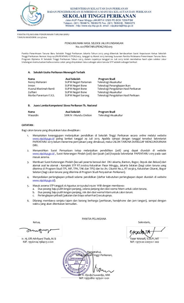 Pengumuman penerimaan-taruna-baru-tahun-2013