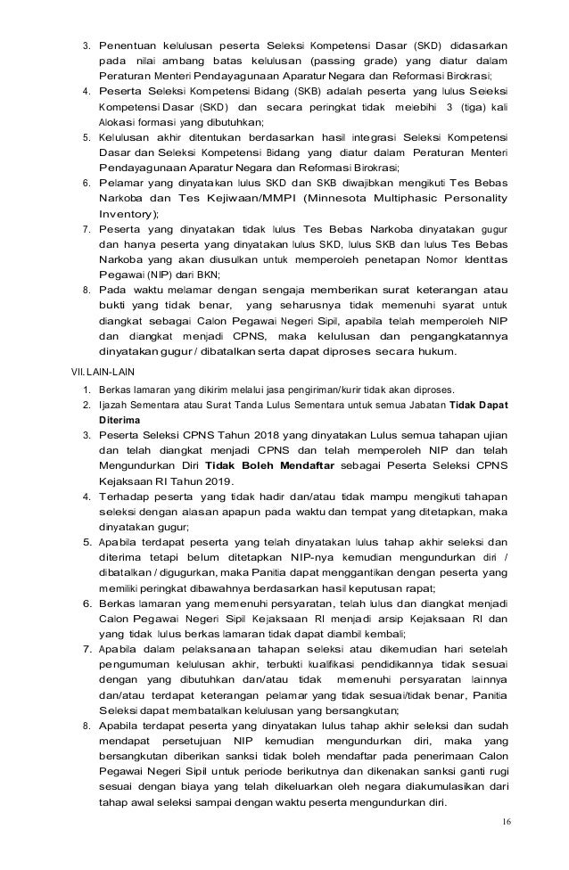 Pengumuman Pengadaan CPNS Kejaksaan Agung RI 2019