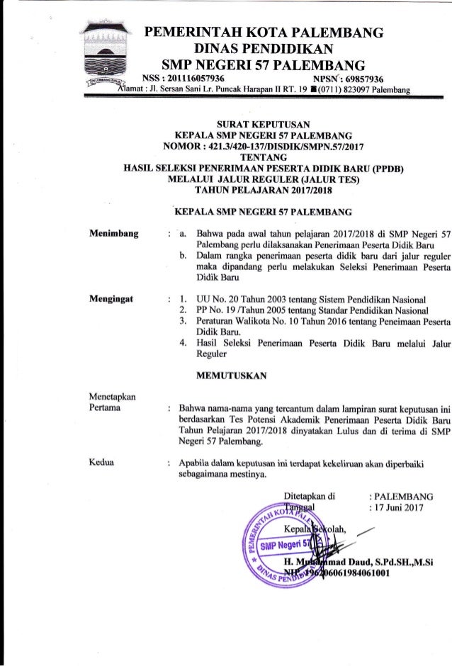 Pengumuman ppdb