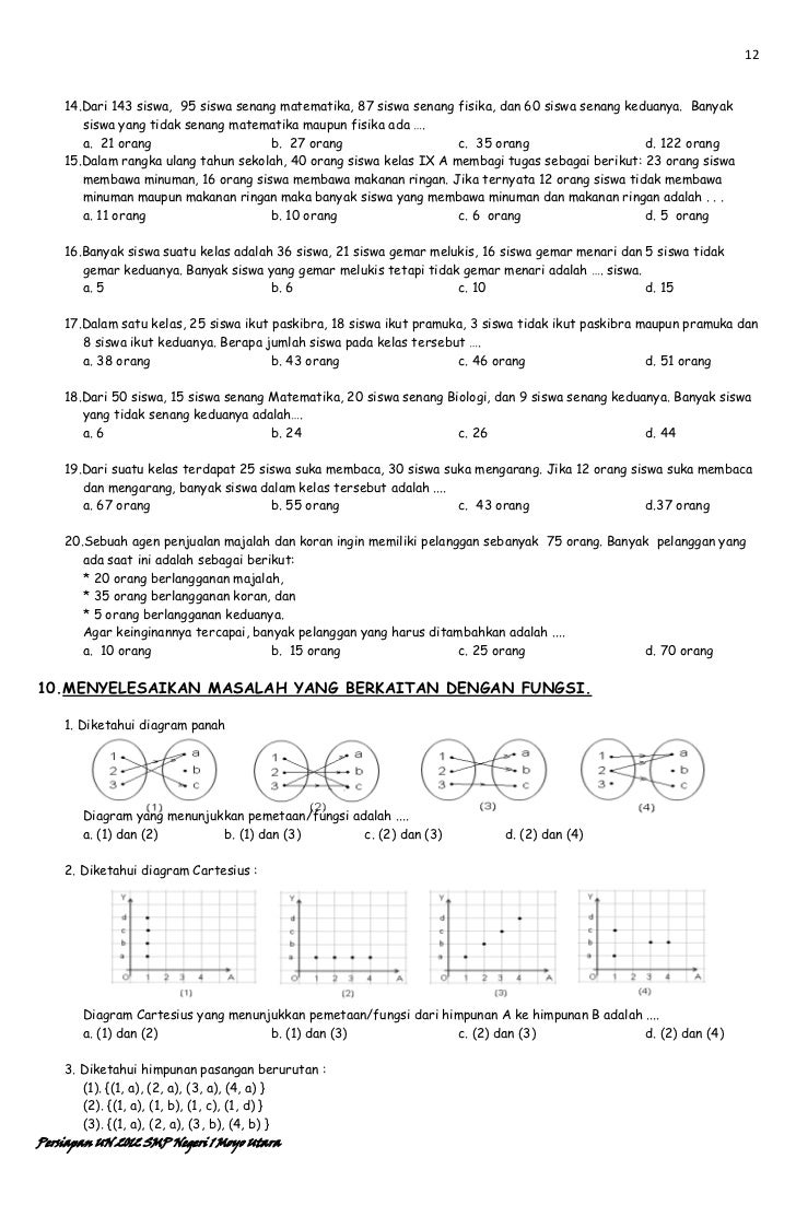 Pengayaan Matematika Smp Un 2012
