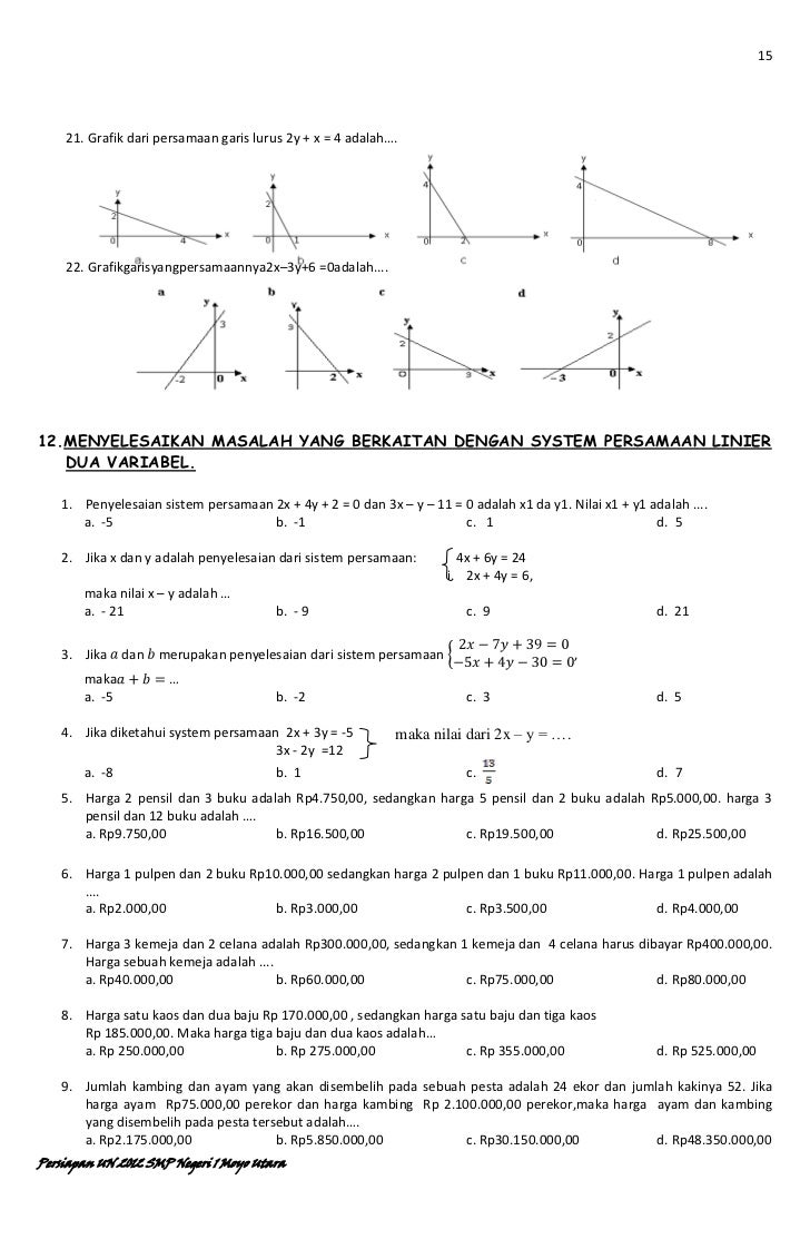 Pengayaan Matematika SMP Un 2012
