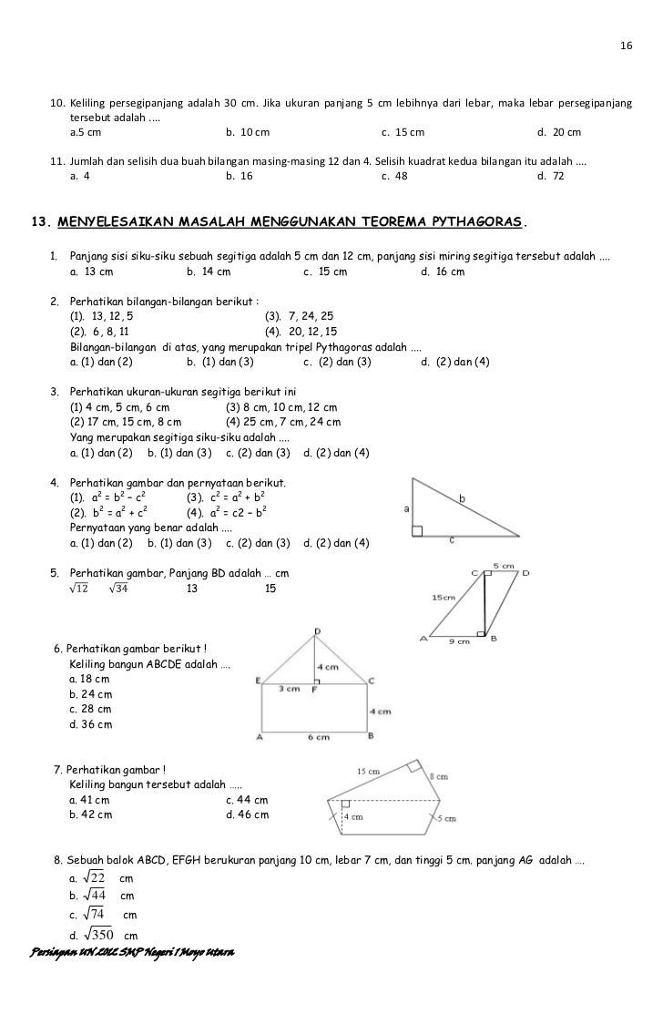 Pengayaan Matematika SMP Un 2012