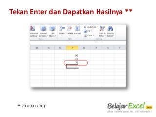 Tekan Enter dan Dapatkan Hasilnya **

** 70 = 90 + (-20)

 