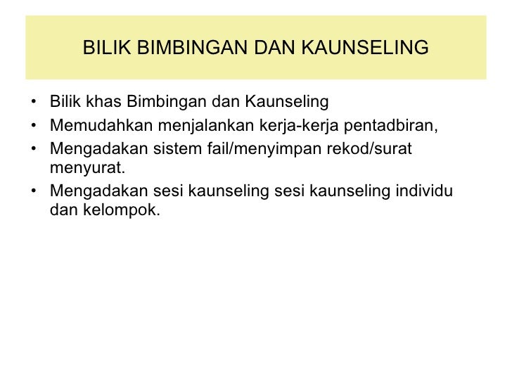 Pengurusan Bilik Bimbingan Dan Kaunseling