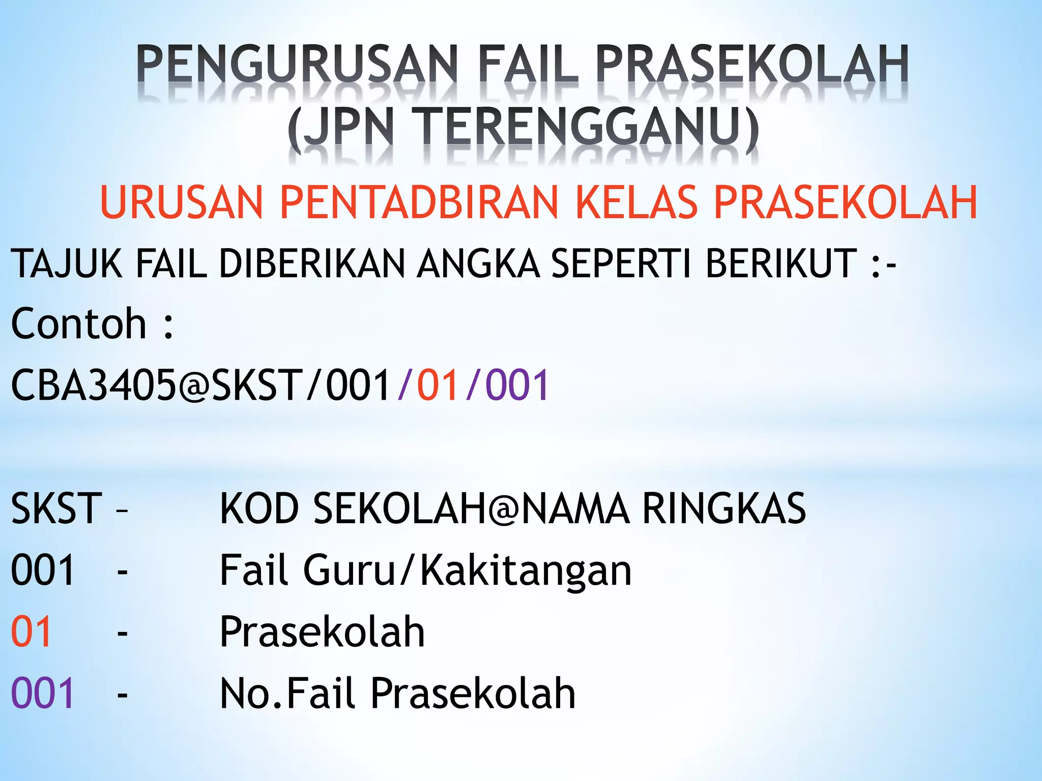 Pengurusan fail prasekolah prasekolah | PPT | Free Download