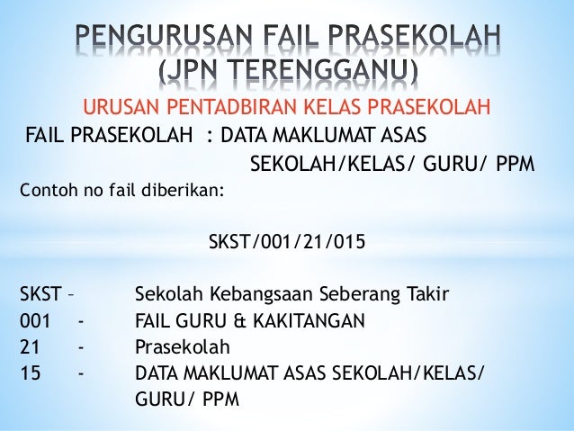 Pengurusan fail prasekolah prasekolah