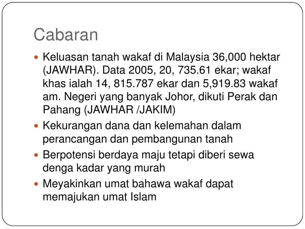 Pengurusan Harta Wakaf Di Malaysia