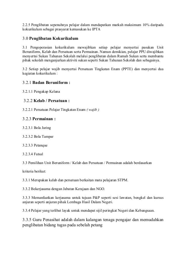 Pengurusan Kokurikulum T6 Star 2017