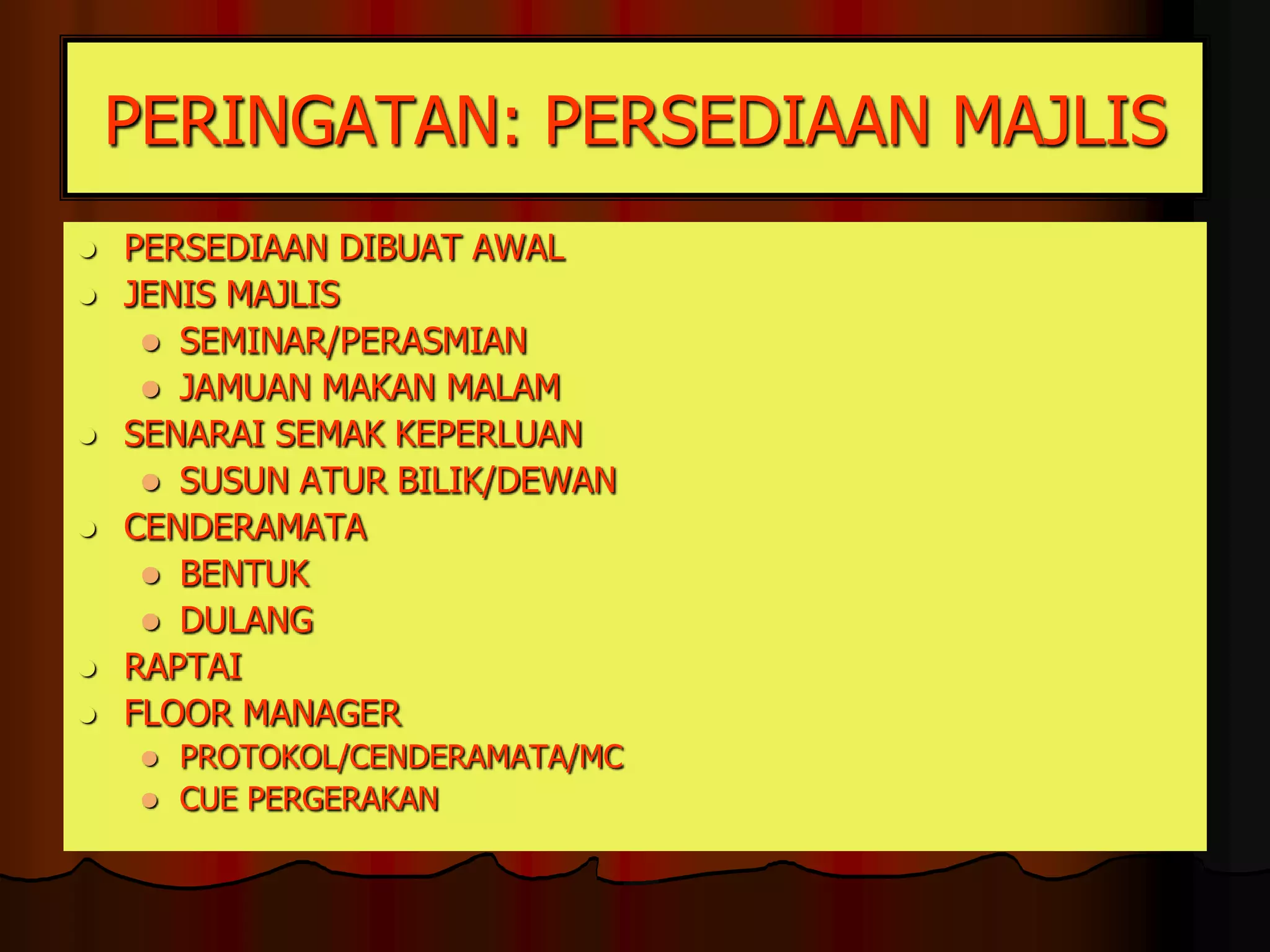 PENYEDIAAN ATURCARA PENTADBIRAN