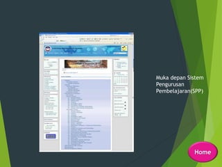Muka depan Sistem
Pengurusan
Pembelajaran(SPP)
Home
 