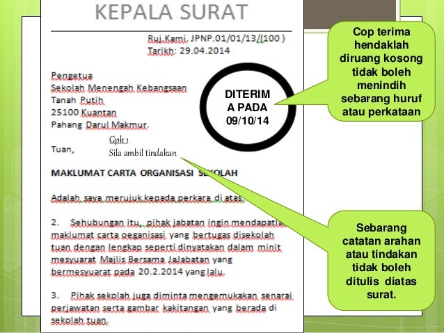 Contoh Cop Minit Surat Sekolah