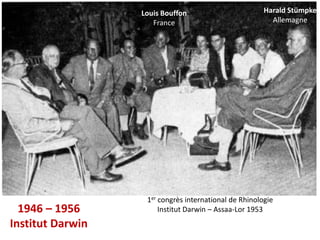Louis Bouffon                        Harald Stümpke
                     France                              Allemagne




                   1er congrès international de Rhinologie
  1946 – 1956          Institut Darwin – Assaa-Lor 1953
Institut Darwin
 