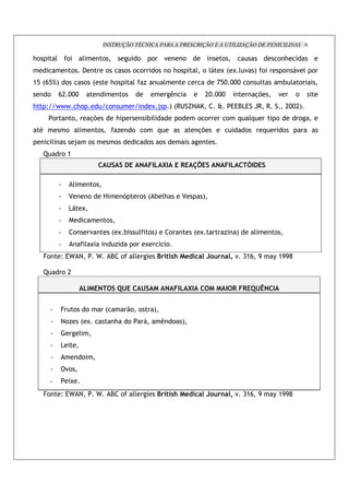 INSTRUÇÃO TÉCNICA PARA A PRESCRIÇÃO E A UTILIZAÇÃO DE PENICILINAS 6

;!                  '       !            '                  !                        !           !           "             !                        !                               ! ;
                                !           (                   !        ! ! !                       !           ! ;!              ' !'          N: N'" < !                                !   " ' !
>/ :0/^ < !                                 ! :                     ;!           '       )                   '                                  G/O OOO !                  '               # ' !
            !       0C OOO                                               !                                                               CO OOO                           %&           "       !
;       _           ```              ;!                         !                                NR              < :92 a? X                     W           338,3 =9 9                     COOC<
                !               !                %&                  ;                       #'                        !            ! !                 !    +       '+            !           !
    *                       !        '                  !            )           !       !           +                              %&                           !             +           !
                '                   R           !                    !                       !           !
        b               !>
                                                                                                          @                        -A                            B

                                 '                  !
                             4                  !           1            -            ! : # ';                             4            <
                            ,            N
                    -                                           !
                    -            !               "                  : N#              ' ! <                      !                 : N              )        <        '            !
                    -                       'N                       )           !       N               7 !
            !           _ 3[ ?                          [           8 !          ''                  0            *:       %                2    " 4 " D>0 I                       c >IIH

        b               !C

                                                                     /                                                         @                                     / C


                                 !           !              :                .! !                <
                        ? !)            : N                          ;       !                                    ! <
                                        '
                        ,
                                         !
                            "!
                -               N
            !           _ 3[ ?                          [           8 !          ''                  0            *:       %                2    " 4 " D>0 I                       c >IIH
 