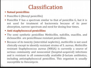  The penicillinase-resistant penicillins have no activity versus
gram-negative infections.
 However, for infections caus...
