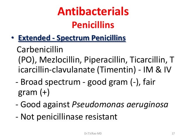 Ticarcillin Clavulanate Pseudomonas