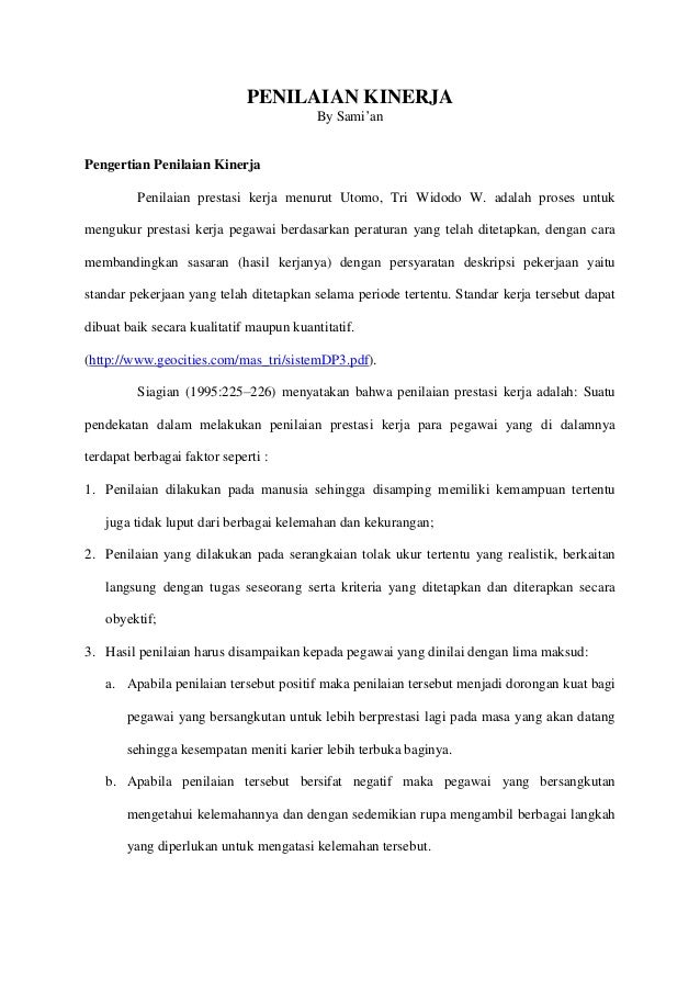 Penilaian Kinerja