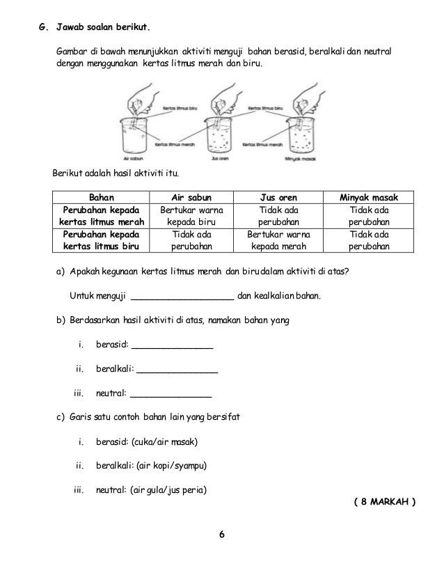 Ujian Bulan Julai Sains Tahun 3 2019