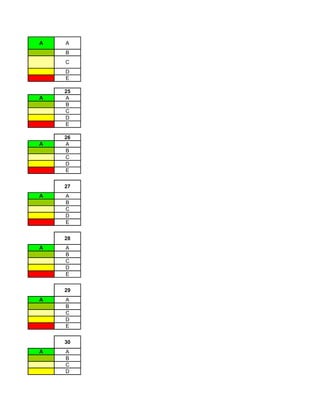 A   A
    B
    C
    D
    E

    25
A   A
    B
    C
    D
    E

    26
A   A
    B
    C
    D
    E


    27
A   A
    B
    C
    D
    E


    28
A   A
    B
    C
    D
    E


    29
A   A
    B
    C
    D
    E


    30
A   A
    B
    C
    D
 