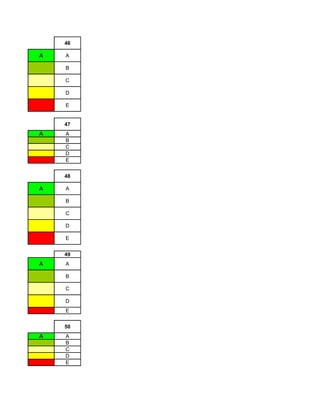 46

A   A

    B

    C

    D

    E


    47
A   A
    B
    C
    D
    E


    48

A   A

    B

    C

    D

    E


    49
A   A

    B

    C

    D
    E


    50
A   A
    B
    C
    D
    E
 