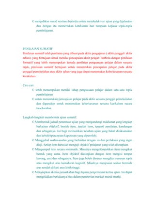 Penilaian Formatif Sumatif