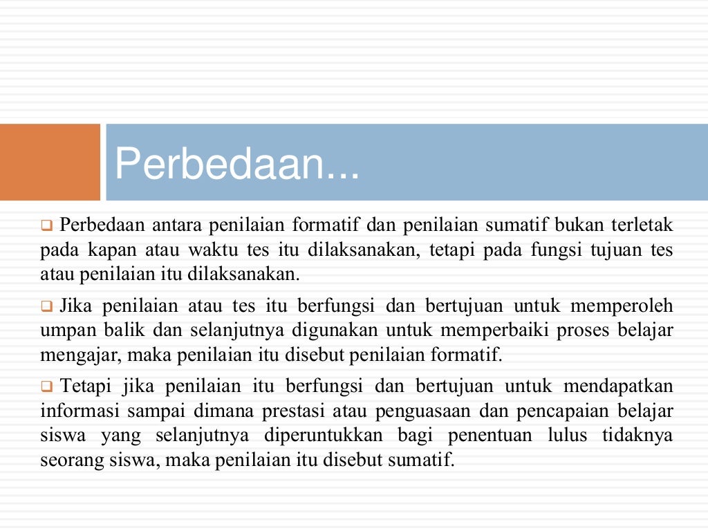 Sumatif Penilaian formatif sumatif