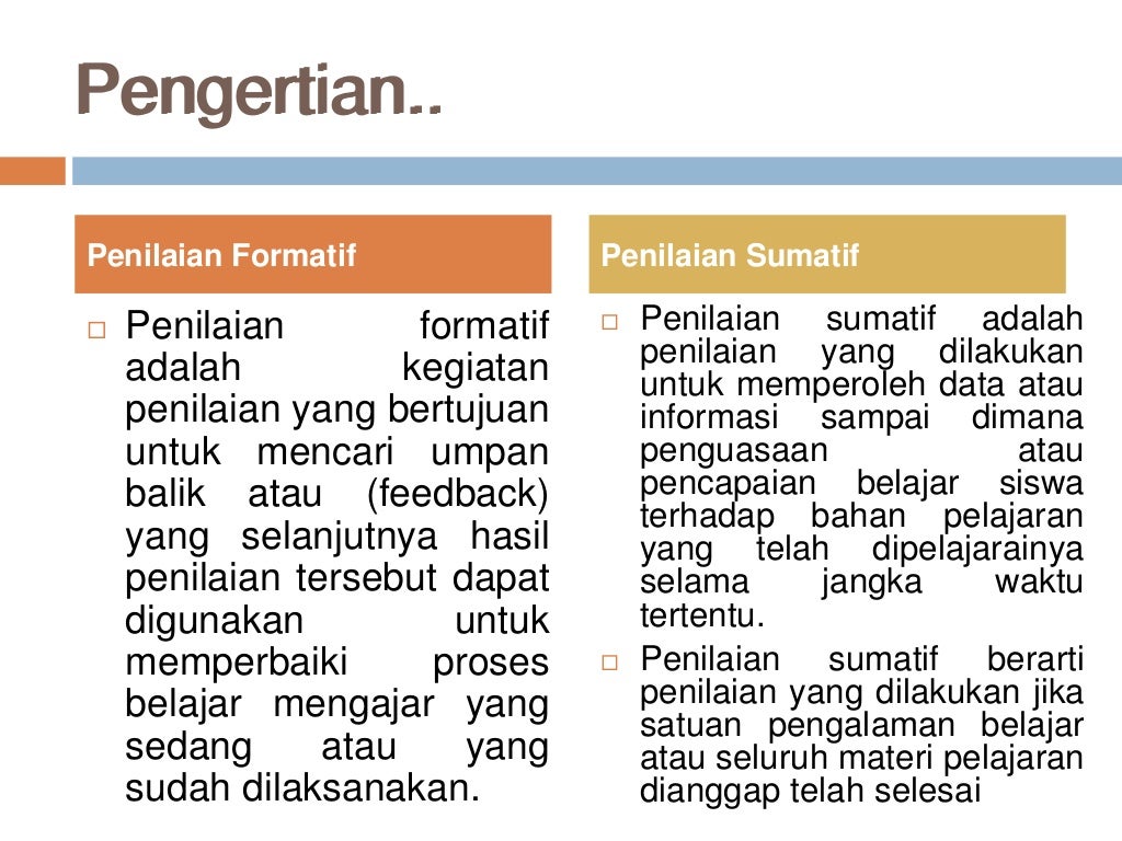 Penilaian formatif sumatif